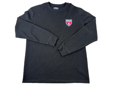 Polo Ralph Lauren Shirt Mens Adult Large Black Waffle Knit Logo Sleep Wear