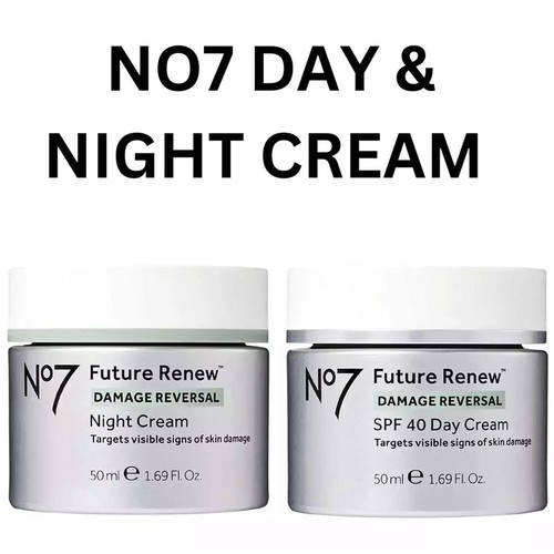 No7 Skincare Future Renew Damage Reversal SPF40 Tages- und Nachtcreme 50ml NEU