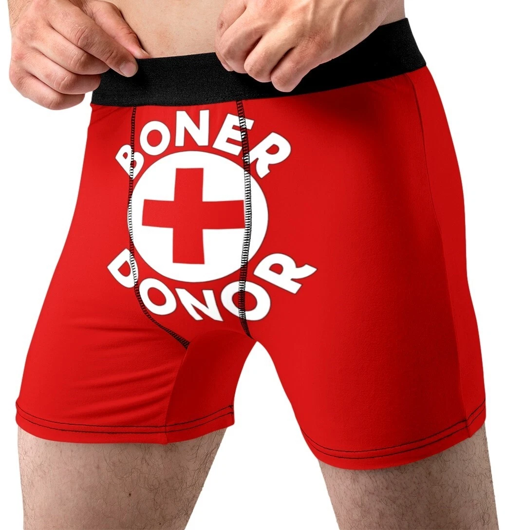 Boner Donor Underwear Fun Novelty Life Guard Hilarious Boxer Briefs Mens