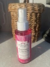 HERITAGE STORE Rosewater & Glycerine Hydrating Facial Mist 4 fl oz NEW SEALED