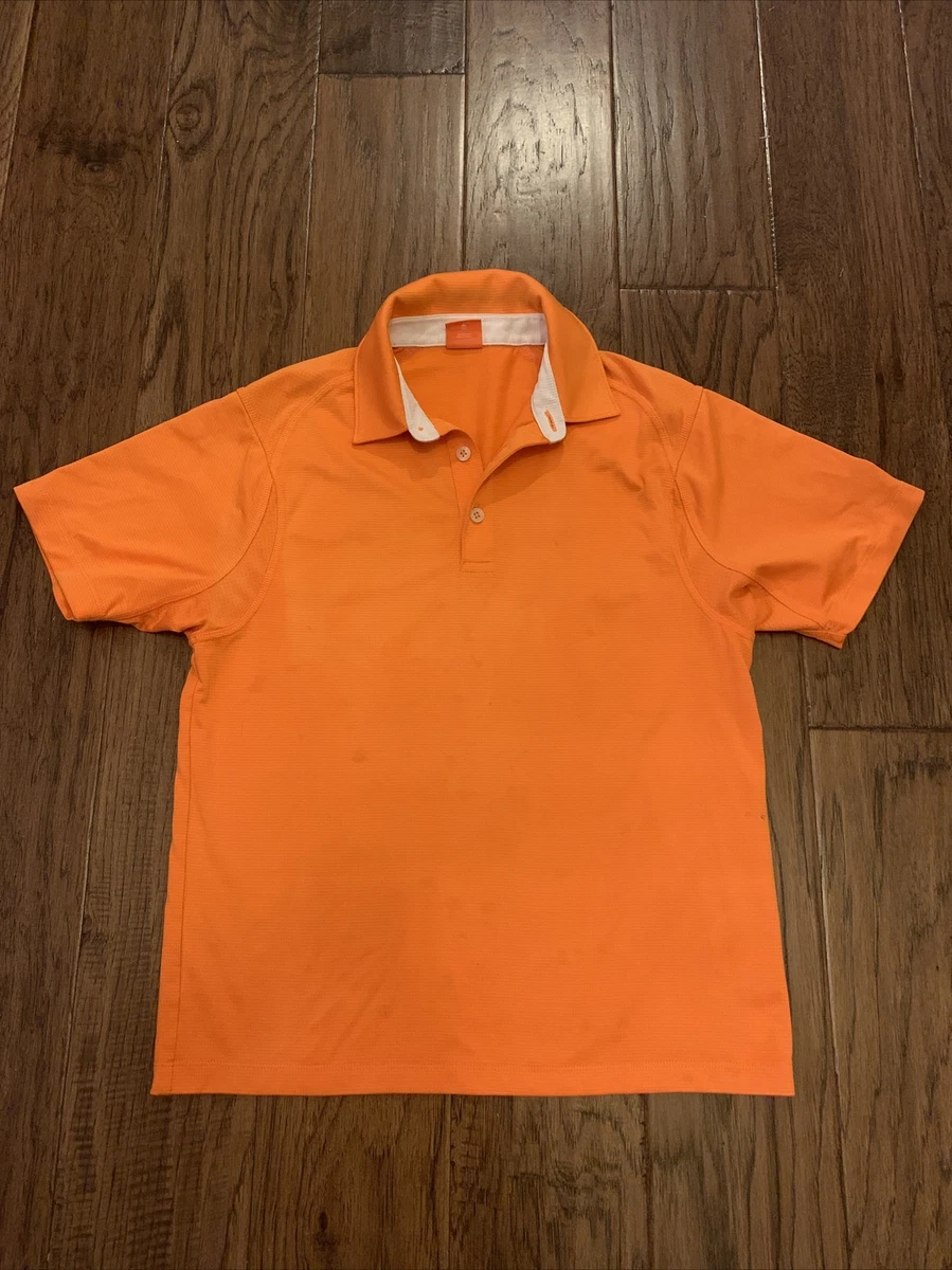 Puma Polo Shirt Boys Sz Med Orange Athletic Kids Youth Sport