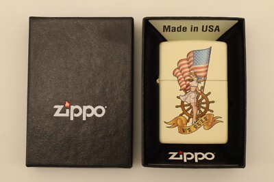 216 Pin Up Nautical With Flag Zippo #7