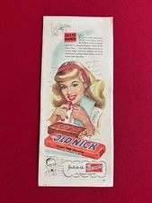 1940's, OLD NICK Candy Bar, "Un-Used", Matchbook & Ad  (Scarce / Vintage)