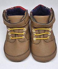 Meckior Baby Unisex Velco Strap Brown Boots/Shoes - 2 Month