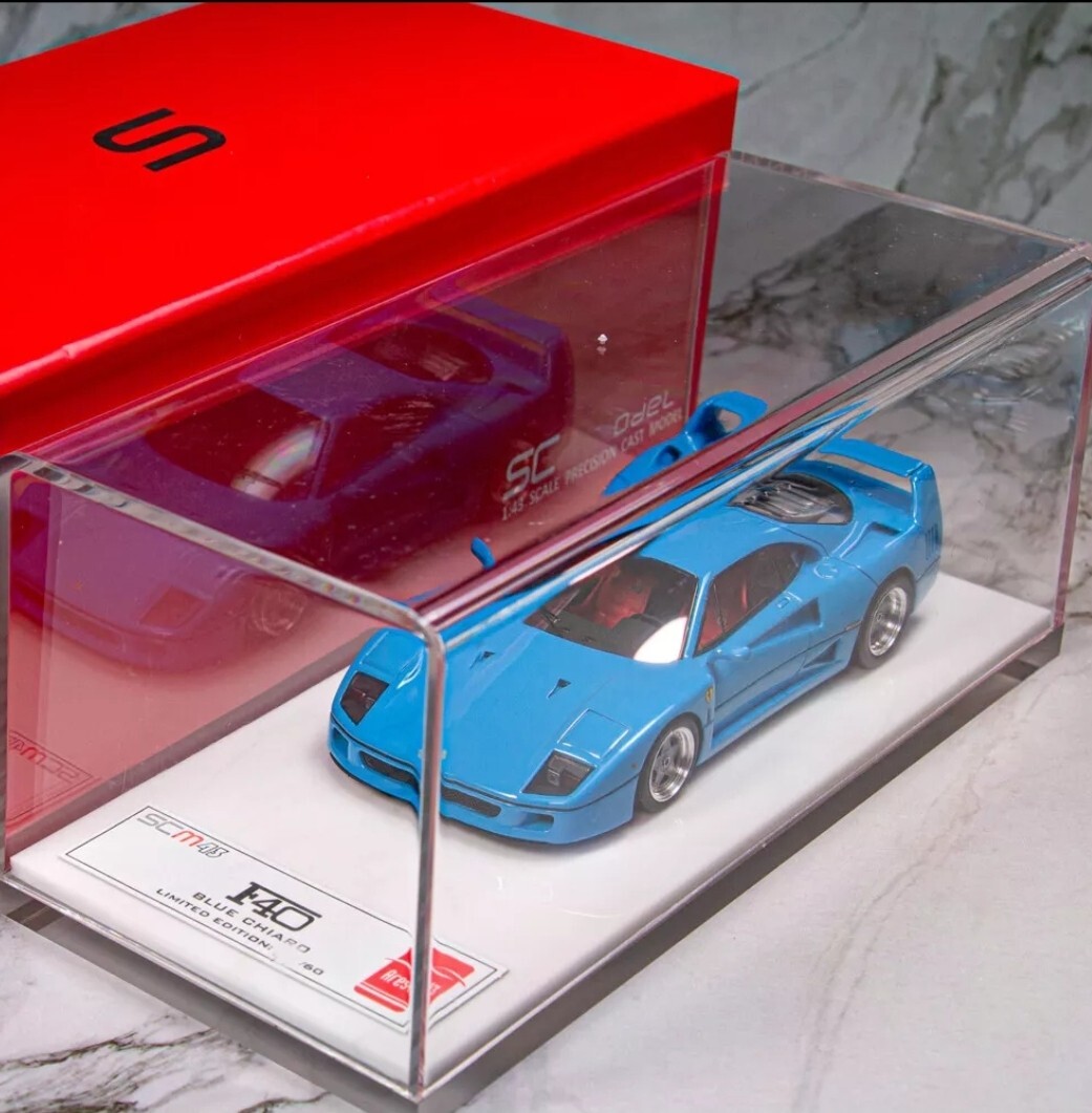 WOW Ferrari F40 Chiaro Blue 1987 1:43 SCM CM607X No Make Up