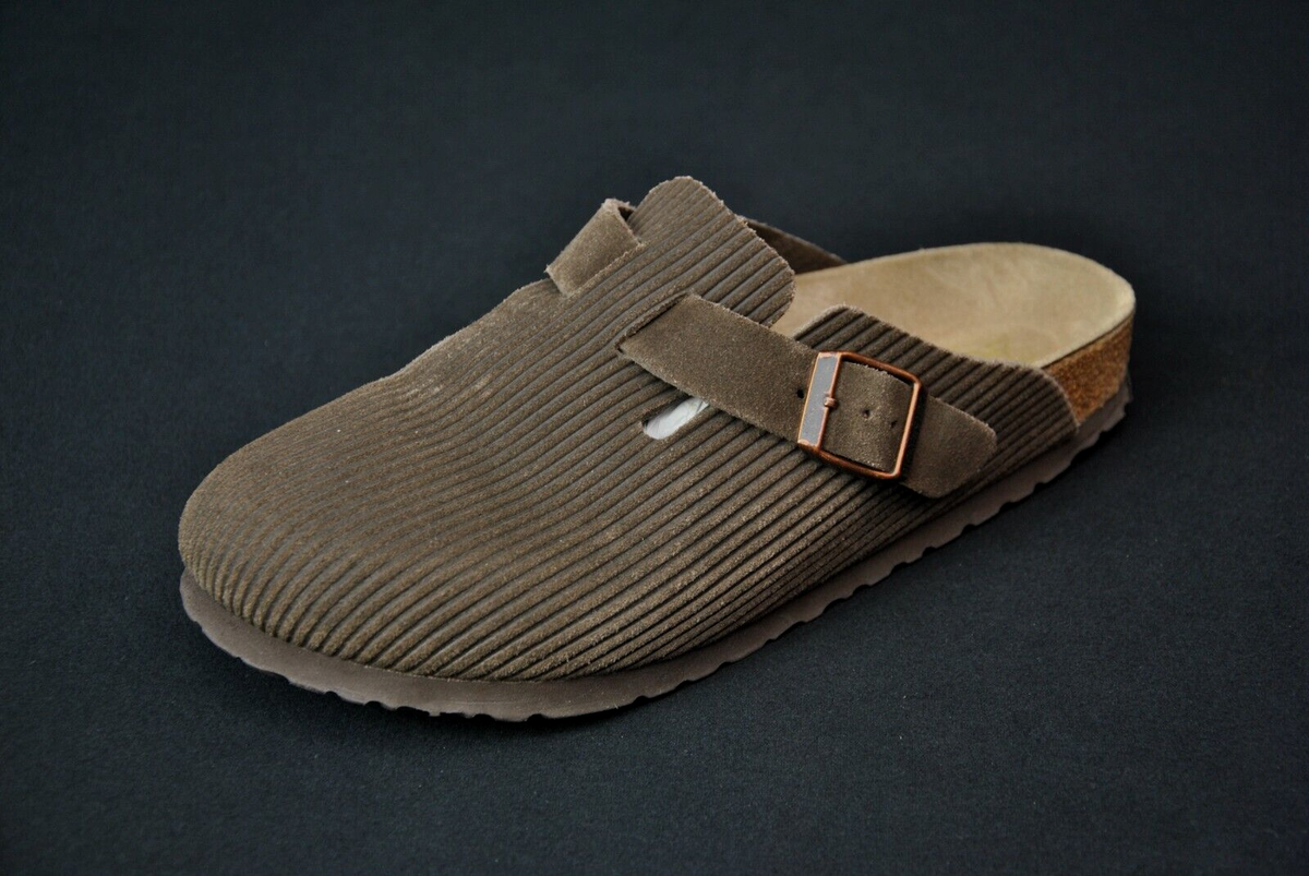 VTG Birkenstock Corduroy Brown Boston Shoes 38 L 7 Narrow 25