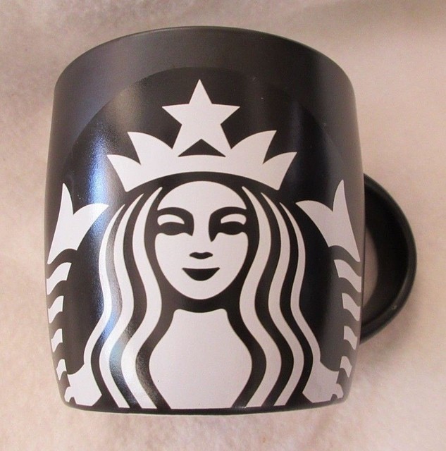 STARBUCKS Coffee Mug BLACK and White 14 Oz. D Handle 2017 eBay