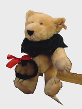 Vtg Steiff Teddy Bear NOEL w Christmas Wreath crying Sound function 14" Tan RARE