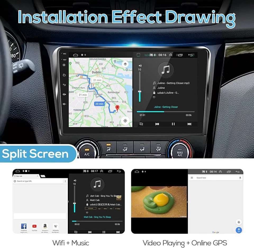 Radio de coche Android para Toyota Tundra 2007-2013 Sequoia 2008-2019 reproductor GPS + cámara Foto 2 de 4