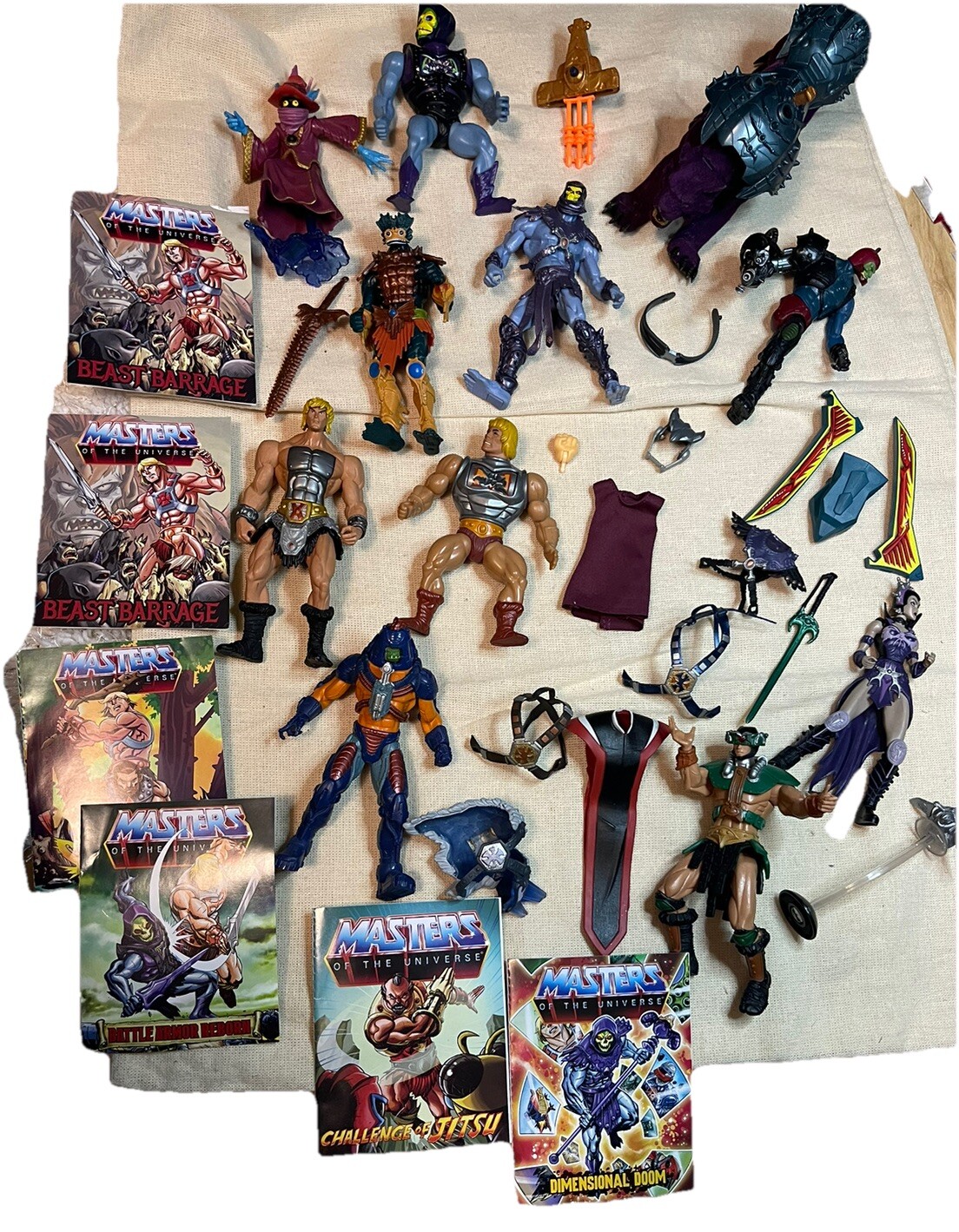 He-Man Origins Wave 3 Loose Figures Lot of 11 with Misc Parts  