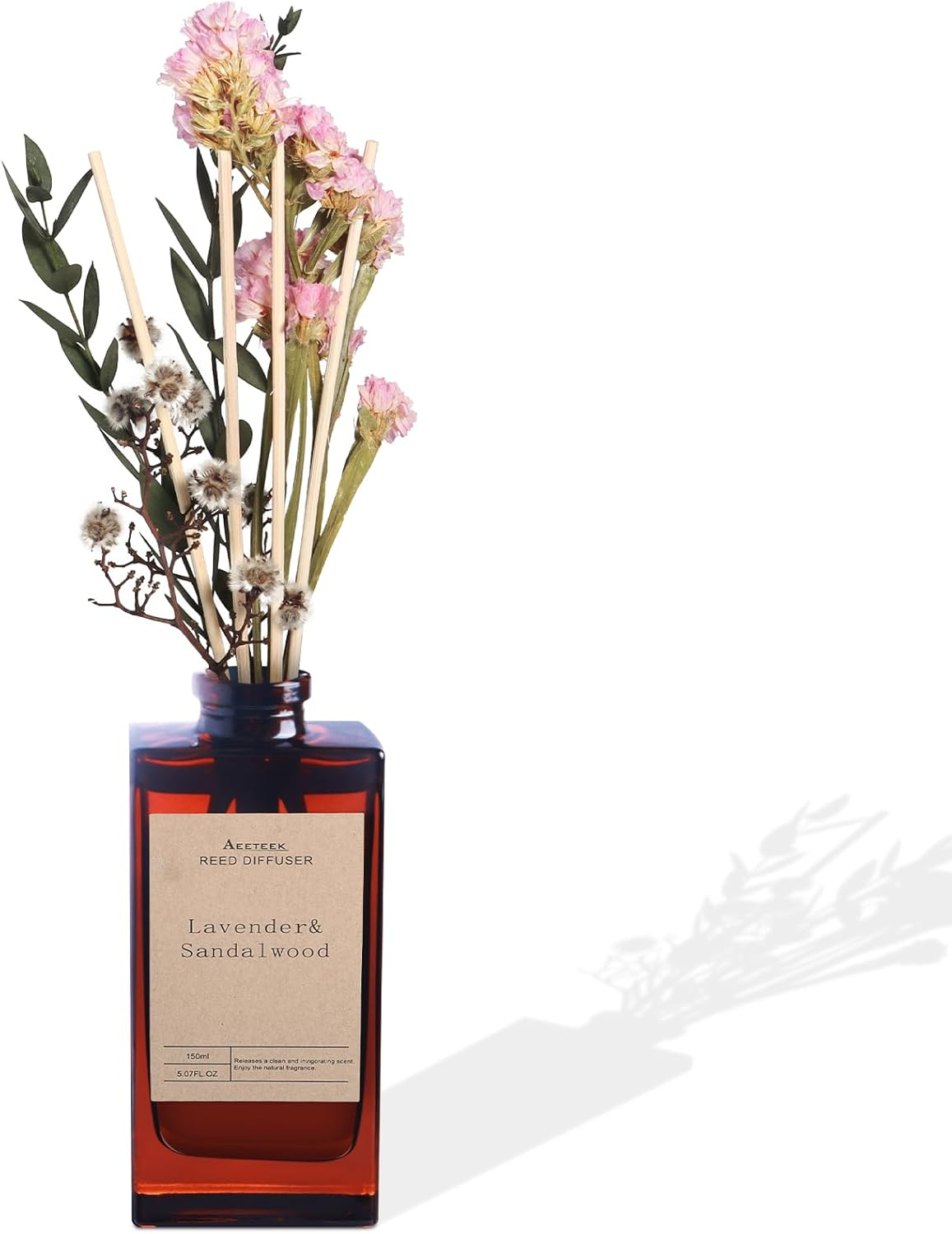 Reed Diffuser Set - Lavender Essential Oil, 5 Oz/150Ml Sandalwood Aroma Scent Oi