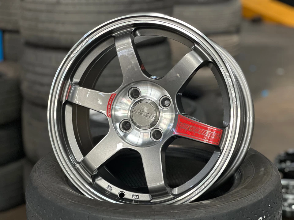 New 15x7 D1 TE37 SL Sonic Design (4 Wheel) 4x100 fit HONDA TOYOTA MAZDA GunMetal — 第 4/4 张图片