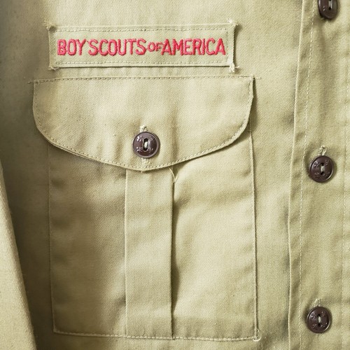 Boy Scouts of America Uniform Shirt Vintage Youth Large Green Long Sleeve - Picture 5 of 11