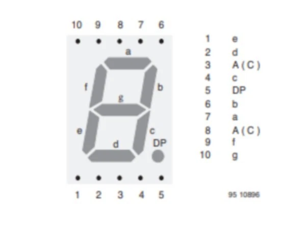 TDSG5150 - Afficheur 7 segments 13mm vert anode commune - Photo 4/4