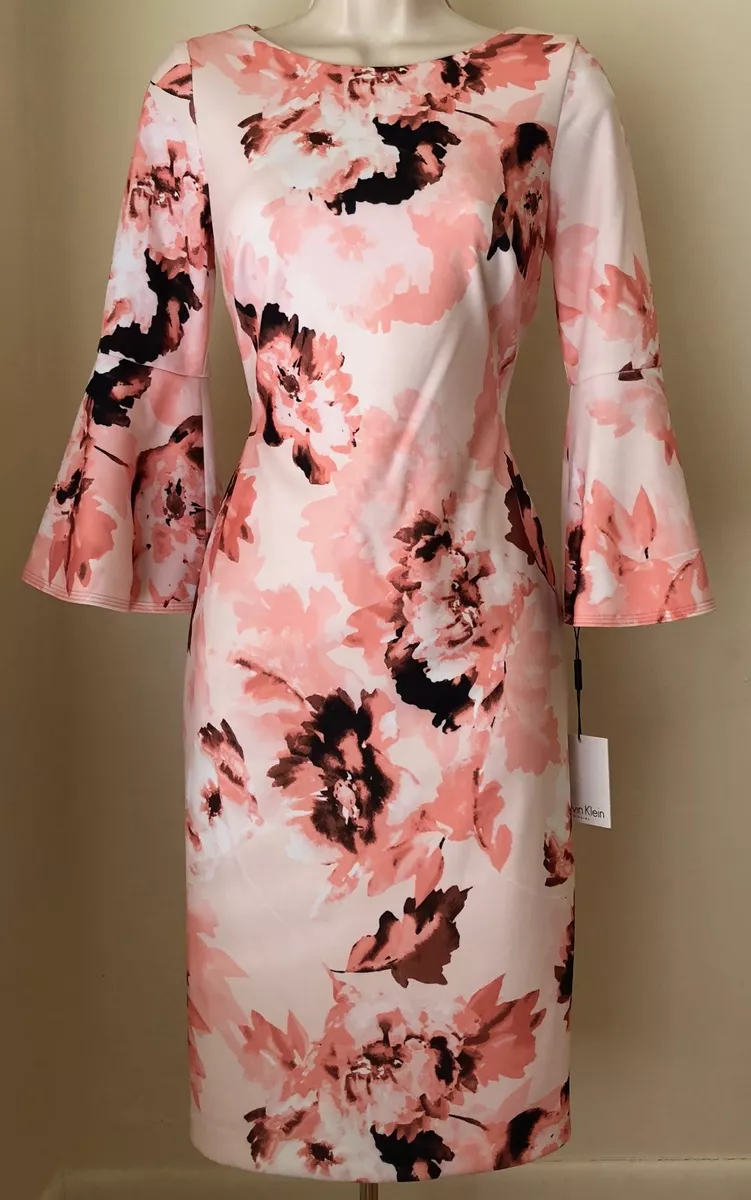 Calvin klein scuba sales sheath dress floral