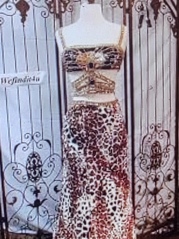 V648 VESTIDO DE FIESTA DE GRADUACIÓN SHERRI HILL TALLA 2 NEGRO LEOPARDO $560 2 PIEZAS CON CUENTAS Foto 3 de 3