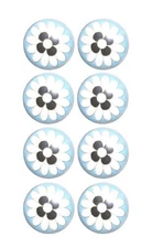 Charming Light Blue And Black Set Of 8 Knobs
