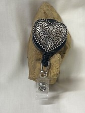 SLTONE Western Southwest Heart Lanyard Retractable Reel ID Card Badge Holder
