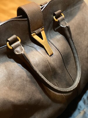 Yves Saint Laurent バッグ 黒/茶 Yves Saint Laurent Dark Brown leather Cabas Chyc bag - Authentic