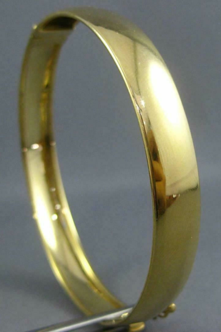 LARGE 18KT YELLOW GOLD 3D SOLID CLASSIC SHINY BAN… - image 1