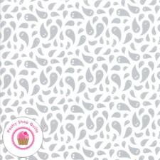 Moda MIDNIGHT MAGIC 24081 11 White Gray Ghosts ROSENTHAL Quilt Fabric HALLOWEEN