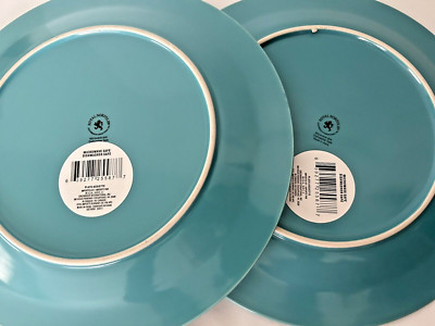 Royal Norfolk Dinner Plate TURQUOISE  Double Bead Embossed Ceramic 10.75  In (2)