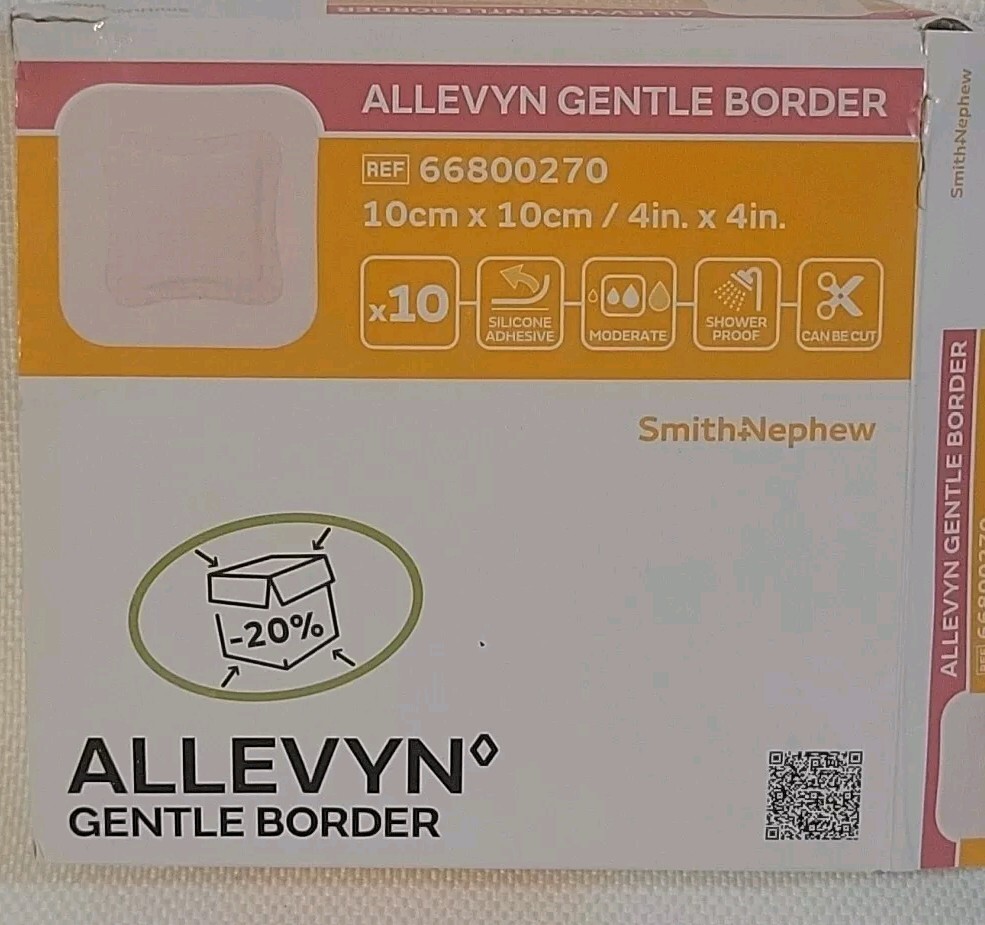 Allevyn gentle border Wound Care 5 X 5 Box Of 10 EXP.2026 Smith+Nephew