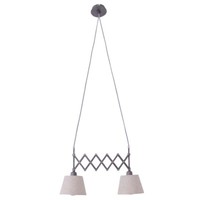 Pendelleuchte HäNgelampe Esszimmerleuchte Deckenlampe 2-Flammig Textil Holz