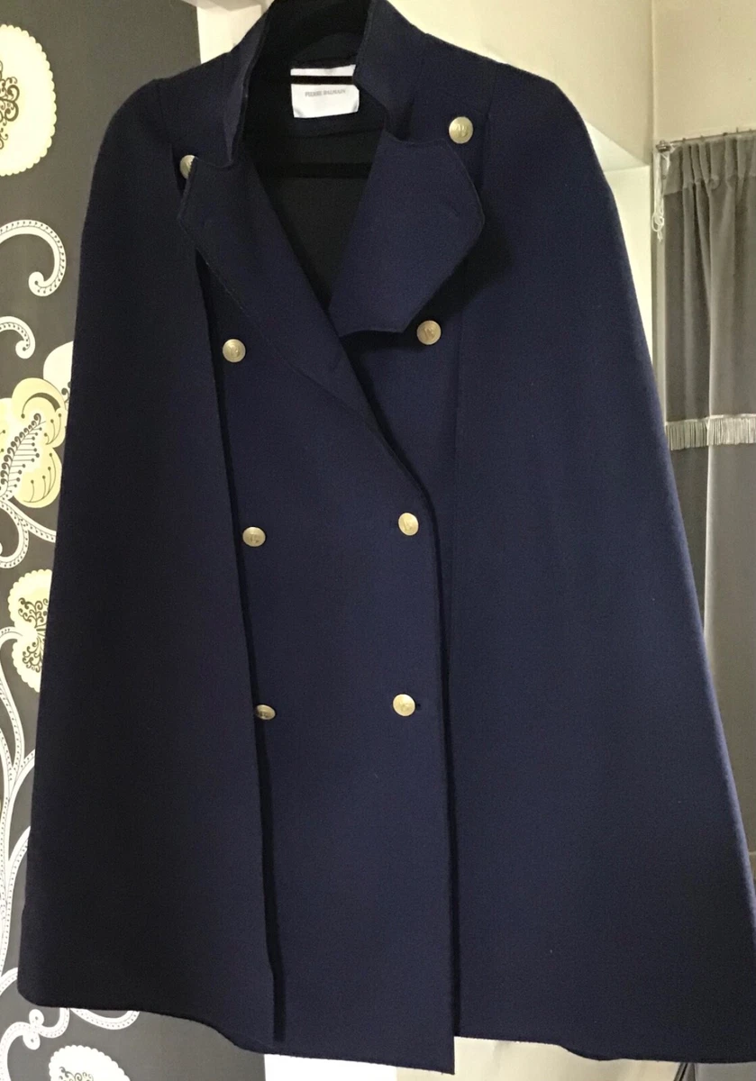 Pierre Balmain ladies navy military style cape size Fr42 New