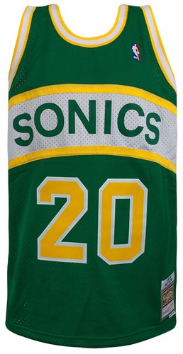 Gary Payton Signed Supersonics 1994 Green T/B M&N Swingman Jersey - (SS COA) - Picture 2 of 2