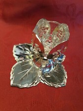 Kerzenhalter versilbert*10x10 cm*Glaseinsatz f 3 kerzenbreiten, 70er Jahre, TOP
