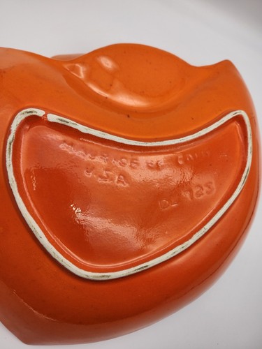 Vintage MCM Maurice of California Orange/Yellow Glazed Snack/Dip Tray - Picture 5 of 5