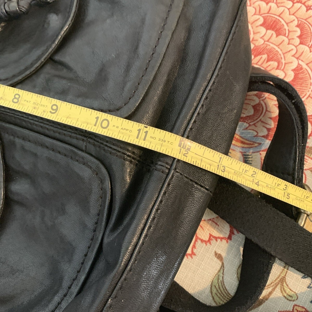 FOSSIL Genuine Leather Long Live Vintage 1954 Black Backpack 