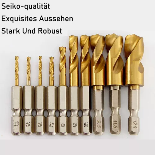 1.5-13mm Handhaben Bohrer Mit 1/4" Sechskantschaft Hss Spiralbohrer Bitaufnahme - Bild 3 von 25