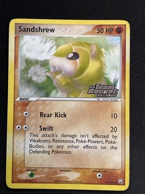 Sandshrew 74/109 Reverse Holo Stamped Pokemon Karte 