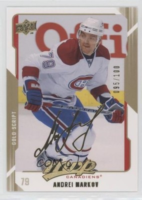 2008-09 Upper Deck MVP Gold Script 95/100 Andrei Markov #154 3xv