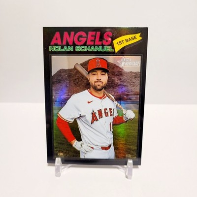 2026 Topps Heritage MLB - Nolan Schanuel Angels Black Refractor /77 #117