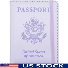 High Quality RFID Passport Holder W/ Cash Clip Card Slots & Elastic Strap New