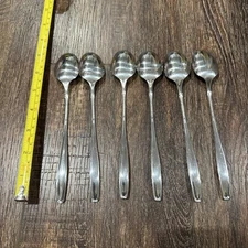 Vintage American Stainless Steel Long Tea Spoons Stirring Spoons Set Of 6