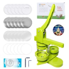 DCBADGE Button Maker Machine, Pin Machine Kit 3rd Gen 2.25 in, Green