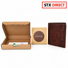 Corkor Slim Cork Wallet RFID Blocking Vegan Brown Bifold Made in Portugal Brown