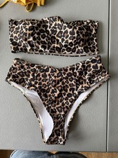 Women s Cheetah Print Bandeau Bikini - L