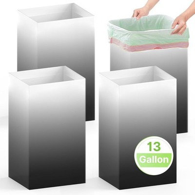 4 Pack Extra Large Disposable Trash Cans, Reusable Portable Black Gradient 