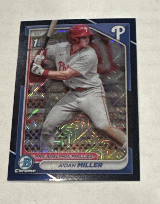 2024 Bowman - Chrome Prospects Aidan Miller #BCP-27 Navy Mojo Refractor /175 