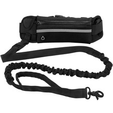Dog Running Waist Leash Nylon Pet Leash with Waist Bag Retractable Elastic Belt