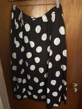 Tabitha Brown for Target Black Linen Polka-Dot Skirt