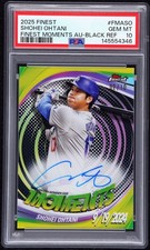 2025 Topps Finest Shohei Ohtani Moments Auto Black Refractor #/10 Dodgers PSA 10