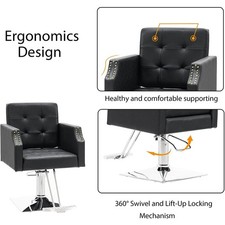 Hydraulic Retro Barber Chair Hair Salon Styling Chair for Beauty Spa Equipment
