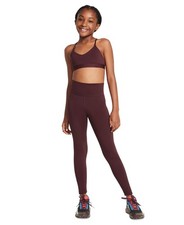 NWT M Nike Big Girls One Dri-fit High-Waisted Leggings - Bgycrh/whi