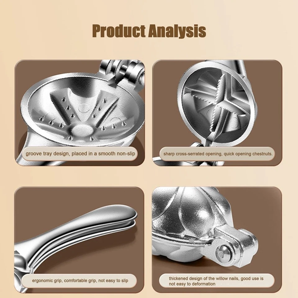 Nutcracker Chestnut Clip Crackers Sheller Walnut Pliers Stainless Steel7478 - Image 2 of 4